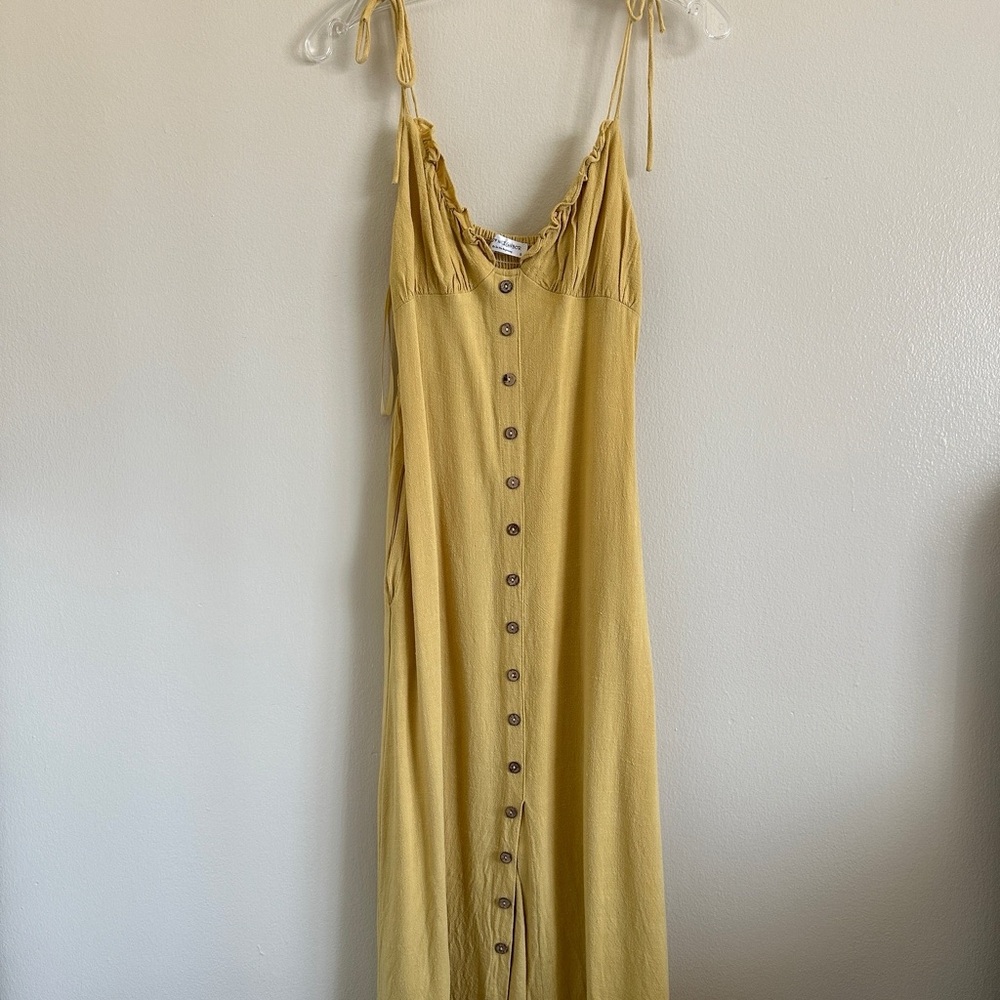 Shop Neighbor Yellow V-Neck Maxi Dress